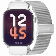 Smartwatch - Gravity GT28-10 Pasek + Bransoleta Biało Srebrny - miniaturka - grafika 1