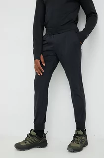 Spodnie męskie - Burton spodnie dresowe męskie kolor czarny gładkie - grafika 1