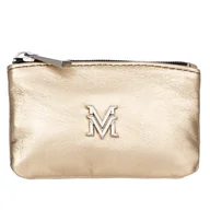 Etui na dokumenty i karty - Etui na klucze Skórzane VerMari Złote - miniaturka - grafika 1