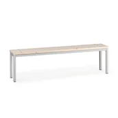 Meble do szkół i przedszkoli - B2B Partner Ławka szatniowa, siedzisko - listwy, długość 1500 mm, szara 179322 - miniaturka - grafika 1