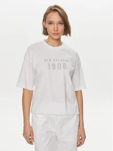 New Balance T-Shirt WT41519 Biały Oversize - Koszulki i topy damskie - miniaturka - grafika 1