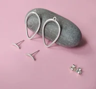 Kolczyki - Kolczyki DOUBLE RINGS, srebro 925 - miniaturka - grafika 1