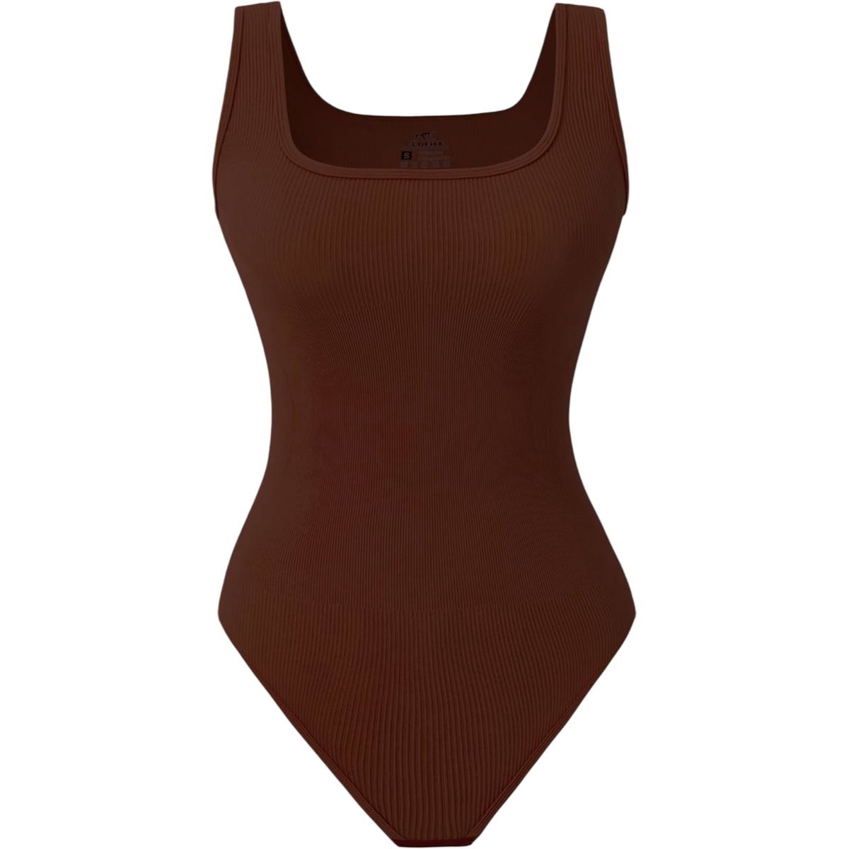 Damskie Body na Ramiączka Modelujące Basic Casual Treningowe Brązowe S