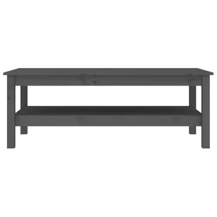 Lumarko Stolik kawowy, szary, 110x50x40 cm, lite drewno sosnowe - Ławy i stoliki kawowe - miniaturka - grafika 4