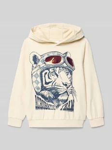 Bluza z kapturem o kroju regular fit z mieszanki bawełny - Swetry dla chłopców - miniaturka - grafika 1