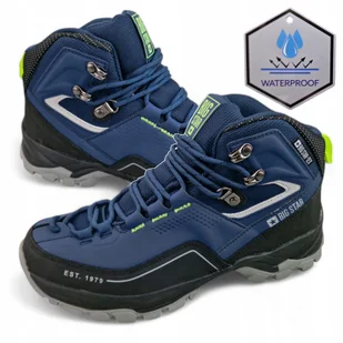 Buty męskie Zimowe Big Star ocieplane granatowe Botki OO174342 42 - Buty trekkingowe męskie - miniaturka - grafika 1
