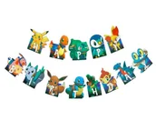 Dekoracje sali - Girlanda papierowa Happy Birthday Pokemon (1 szt) - miniaturka - grafika 1
