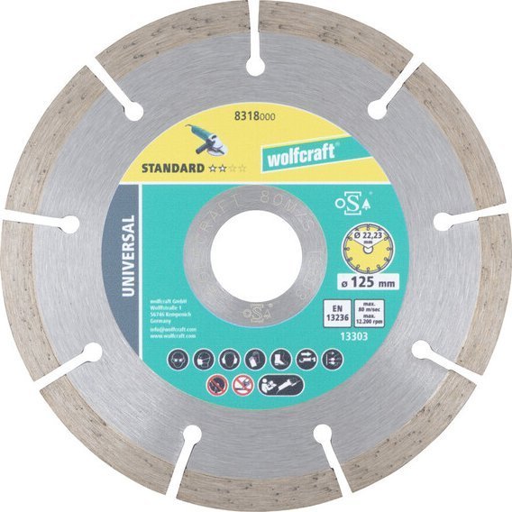 Wolfcraft Tarcza diamentowa 125 do cięcia Solid Uniwersal,
