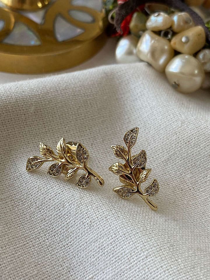 Luseera Pozłacane kolczyki-wkrętki z cyrkoniami