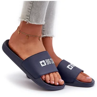 Lekkie Klapki Damskie Big Star NN274A658 Granatowe niebieskie - Klapki i japonki damskie - miniaturka - grafika 1