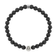 Bransolety męskie - Bransoletka męska znak zodiaku czarna lawa wulkaniczna Waga - Manoki - miniaturka - grafika 1