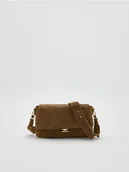 Torebki damskie - Reserved - Zamszowa torebka z paskiem - brązowy - miniaturka - grafika 1