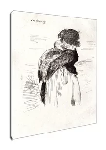 Le petite fille tenant un bebe, Edouard Manet - obraz na płótnie Wymiar do wyboru: 30x40 cm - Obrazy i zdjęcia na płótnie - miniaturka - grafika 1