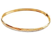 Bransoletki - Bransoletka złota bangle 585 z białym złotem i diamentowaniem - miniaturka - grafika 1