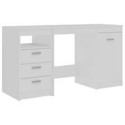 Biurka - Proste biurko z szafką - 140x50x76cm, białe - miniaturka - grafika 1