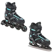 Rolki - Rolki Łyżwy 2w1 Raven Pulse Black/Cyan 37-40 - miniaturka - grafika 1