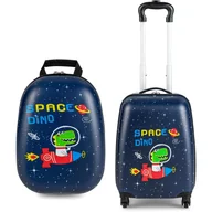 Walizki - Walizka dla Dzieci 16" z Plecakiem 12", Wystarczająca Przestrzeń, Cichymi i Płynnie Działającymi Kółkami dla Dzieci w Wieku 3-8 Lat (Krokody - miniaturka - grafika 1