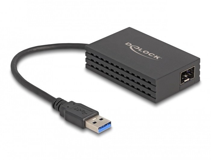 Karta sieciowa Delock Adapter sieciowy USB 3.0 Gigabit SFP x 1 czarny 66463