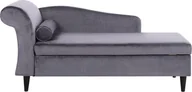 Narożniki - Shumee Shumee Szezlong welurowy lewostronny ciemnoszary LUIRO 130670 - miniaturka - grafika 1
