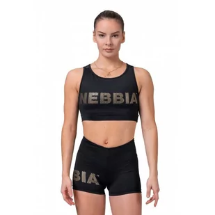 Damski mini top Nebbia Gold Mesh 830, Czarny, XS - Koszulki i topy damskie - miniaturka - grafika 1