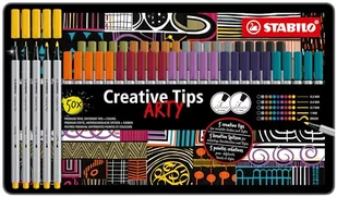 Zestaw długopisów z wieloma końcówkami – STABILO Creative Tips – ARTY – puszka 50 sztuk – URBAN – różne kolory - Długopisy - miniaturka - grafika 1