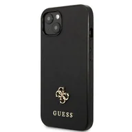 Etui i futerały do telefonów - Etui Guess do iPhone 13 6,1" czarny hardcase Saffiano 4G Small Metal Logo - miniaturka - grafika 1