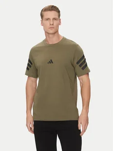 adidas T-Shirt Future Icons 3-Stripes JD4876 Zielony Regular Fit - Koszulki męskie - miniaturka - grafika 1
