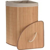 Kosze na bieliznę - Bambusowy narożny kosz na pranie, naturalny - miniaturka - grafika 1