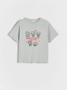 Reserved - T-shirt Hello Kitty - jasnoszary - Koszulki dla dziewczynek - miniaturka - grafika 1