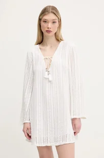 Superdry sukienka bawełniana kolor beżowy mini rozkloszowana W8011933A-71D - Sukienki - miniaturka - grafika 1