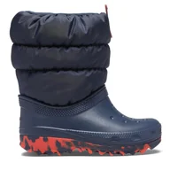 Buty dla chłopców - Śniegowce Crocs Crocs Classic Neo Puff Boot T 207683 Granatowy - miniaturka - grafika 1
