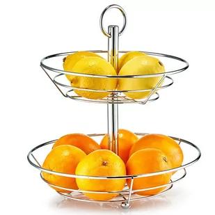 Zeller 2-poziomowa patera ZELLER, srebrna, 26 cm - Miski i półmiski - miniaturka - grafika 1