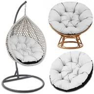 Poduszki ogrodowe - Poduszka na fotel papasan 100 cm - Poduszka do siedzenia do wiszącego krzesła lub siedzisko do mebli ogrodowych i rattanowych bardzo grube okrągłe J.. - miniaturka - grafika 1