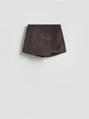 Spodenki damskie - Reserved - Szorty z zakładką - ciemnobrązowy - miniaturka - grafika 1