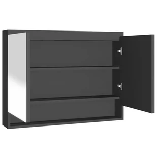 vidaXL vidaXL Szafka łazienkowa z lustrem 80x15x60 cm MDF antracytowa 8720286391624 - Szafki łazienkowe - miniaturka - grafika 1