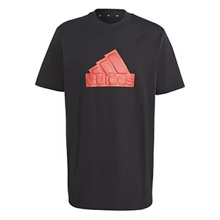adidas Męski T-shirt (Short Sleeve) M Fi Bos T, czarny/jasnoczerwony, IC3716, XL - Koszulki męskie - miniaturka - grafika 1