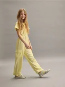 Sukienki i spódniczki dla dziewczynek - Reserved - Kombinezon z kieszeniami cargo - jasnożółty - miniaturka - grafika 1