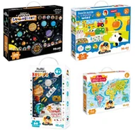 Puzzle - Mega Zestaw Edukacyjny Kosmos Układ Słoneczny Mapa Świata Puzzle z dzurką Wieś CzuCzu - miniaturka - grafika 1