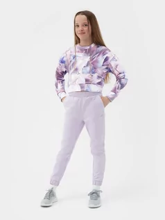 Odzież sportowa dziecięca - Spodnie dresowe joggery dziewczęce - 4F - grafika 1