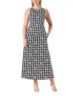 Love Moschino Damska sukienka bez rękawów z długim rękawem, biała czerń, rozmiar 40, biały/czarny, 40 - Sukienki - miniaturka - grafika 1