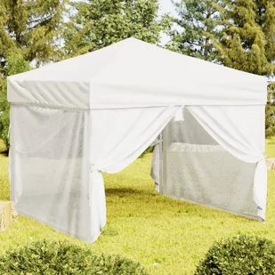 Składany namiot imprezowy ze ściankami, biały, 3x3 m - Pawilony ogrodowe - miniaturka - grafika 2
