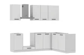 Meble kuchenne - Zestaw Mebli Kuchennych Torino 245X165 Cm L/P Mdf Folia Biały Połysk Biały Połysk Cichy Domyk Hettich - miniaturka - grafika 1