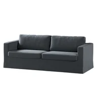Pokrowce na meble - Dekoria pl pl Pokrowiec na sofę Karlstad 3-osobową nierozkładaną długi grafitowy welwet 204 x 89 x 66 cm Ingrid 5902117849884 - miniaturka - grafika 1