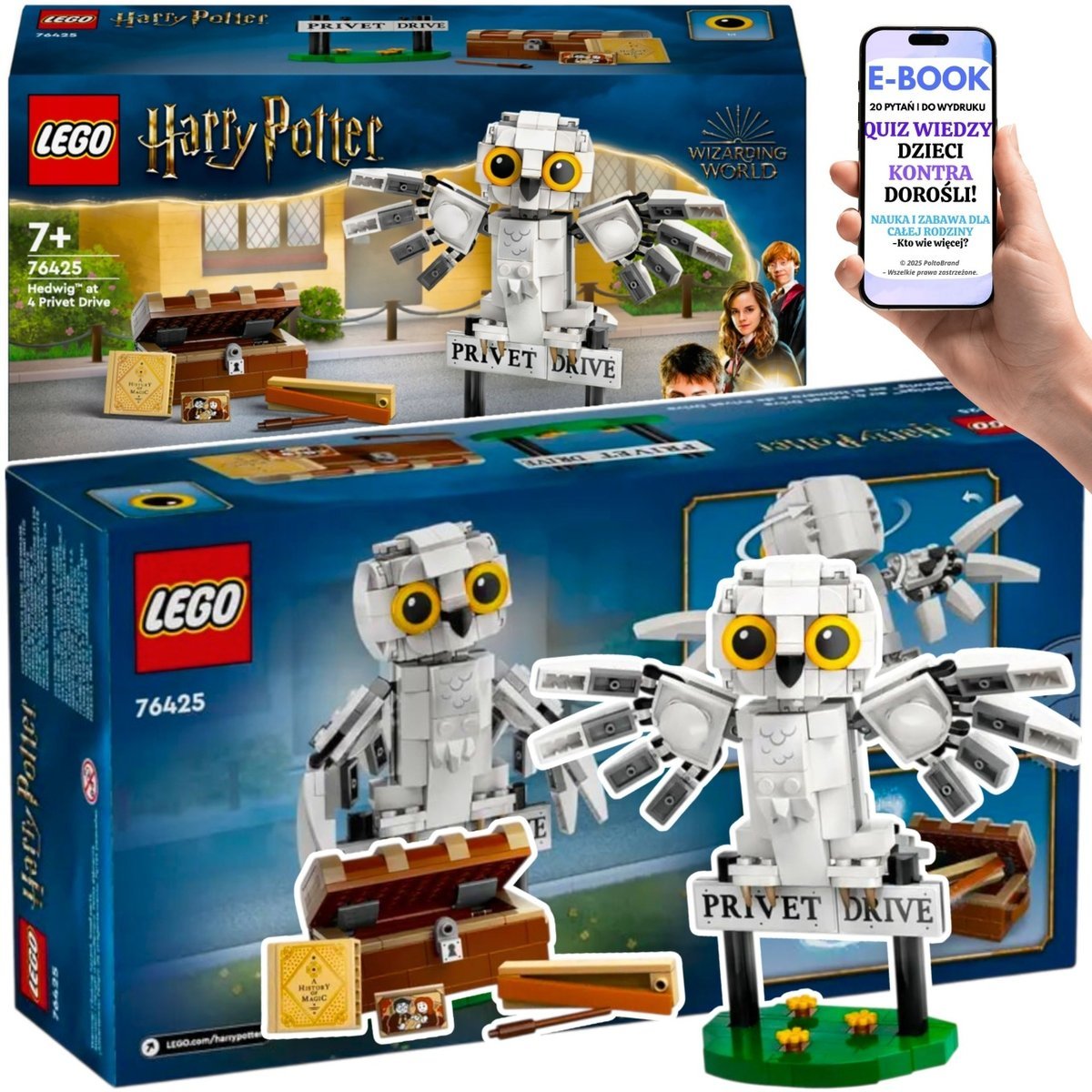 Sowa Hedwiga™ LEGO Harry Potter – Zbuduj magiczną scenę z Privet Drive (76425) LEGO DLA CHŁOPCA I DZIEWCZYNKI + EBOOK-2