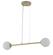 Lampy sufitowe - Sigma nowoczesny złoty żyrandol do salonu 33368 BALANS 2 podłużna lampa sufitowa klosze białe kule 33368 - miniaturka - grafika 1