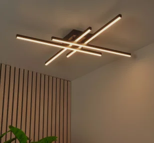 Nowoczesny sufitowy żyrandol LED Novak w kolorze czarnym z możliwością zmiany barwy światła - Lampy sufitowe - miniaturka - grafika 1