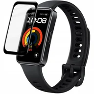 Akcesoria do smartwatchy - Szkło hybrydowe Bizon Glass Watch Edge Hybrid dla Huawei Band 9 / Band 8, czarne - miniaturka - grafika 1