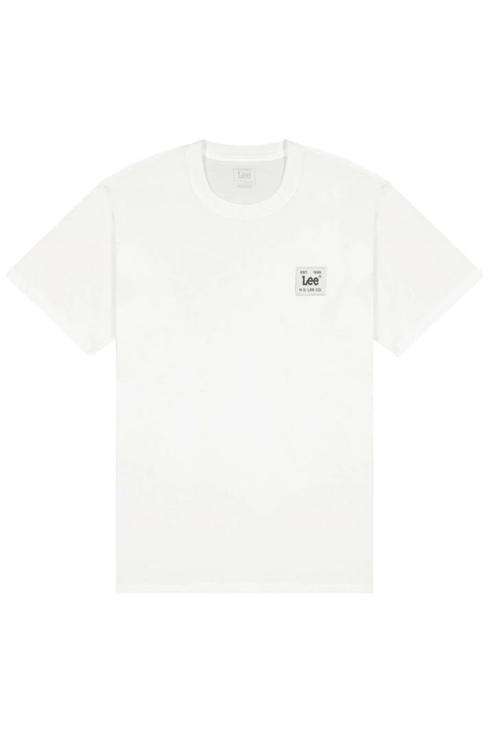 T-shirt męskie lee 112376540 bright biały
