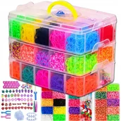 Biżuteria dla dzieci - ZESTAW GUMEK DO ROBIENIA BRANSOLETEK XXXL 15000 szt GUMKI KORALIKI PREZENT - miniaturka - grafika 1