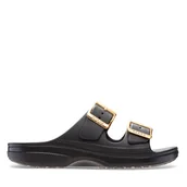 Klapki i japonki damskie - Klapki Crocs Saturday Sandal Metallic Buckle 213316 Czarny - miniaturka - grafika 1